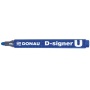 Marker permanentny DONAU D-Signer, okrągły, 2-4mm (linia), zawieszka, niebieski