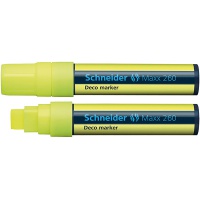 Marker kredowy SCHNEIDER Maxx 260 Deco, 5-15mm, zawieszka, żółty, Markery, Artykuły do pisania i korygowania