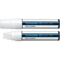 Marker kredowy SCHNEIDER Maxx 260 Deco, 5-15mm, zawieszka, biały, Markery, Artykuły do pisania i korygowania