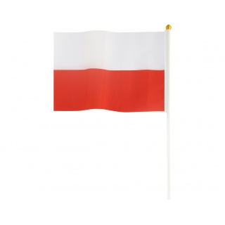 POLSKA FLAGA 30x45cm.Z PATYCZKIEM 60cm.10 szt., Podkategoria, Kategoria