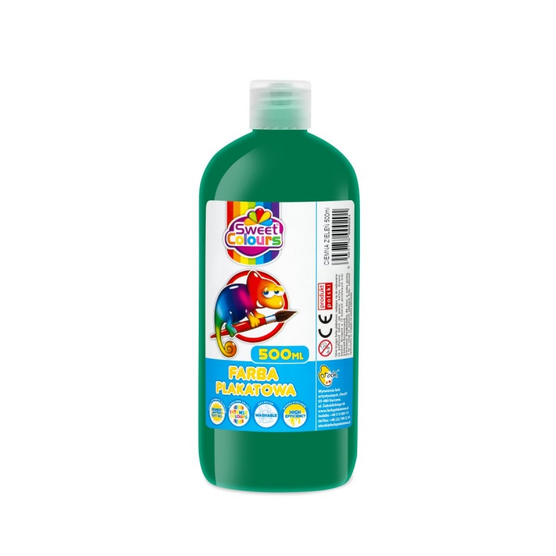 FARBA PLAKATOWA 500ML.SWEET COLOURS C.ZIELONA, Farby, Plastyka
