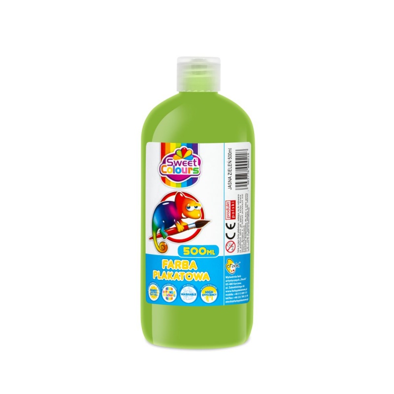 FARBA PLAKATOWA 500ML.SWEET COLOURS J.ZIELONA, Farby, Plastyka