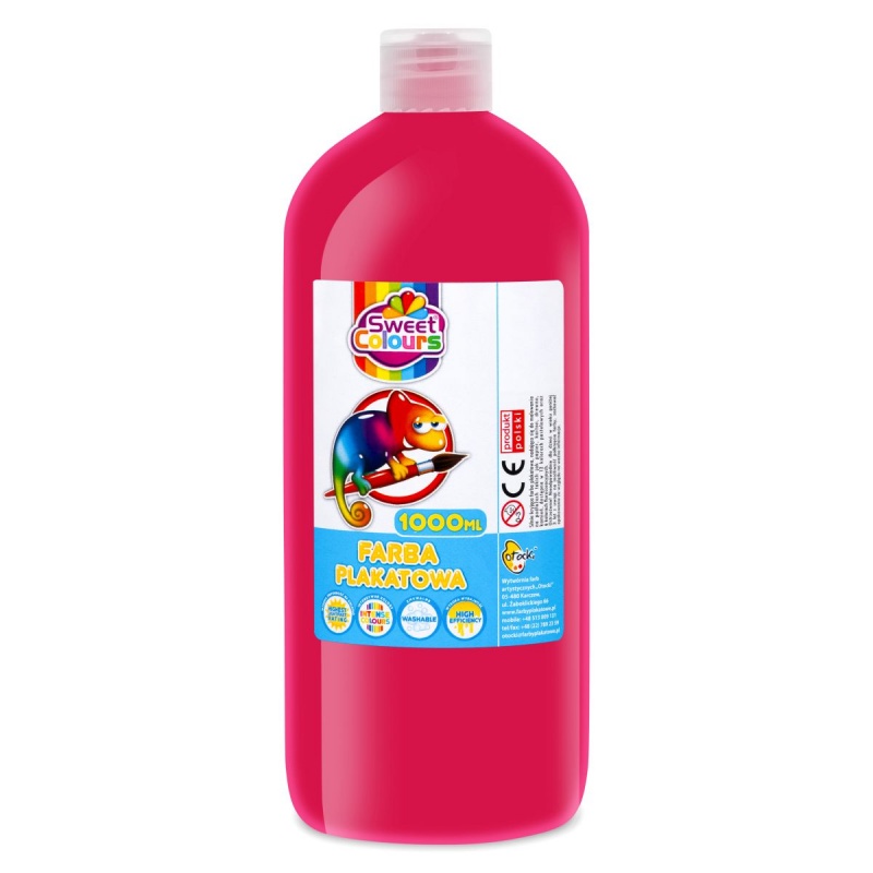 FARBA PLAKATOWA 1000ML.SWEET COLOURS RUBINOWA, Farby, Plastyka