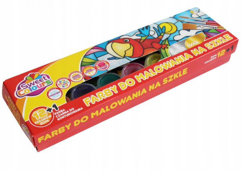 FARBY DO MALOWANIA NA SZKLE 12+1 KOL.20ML.SW.COL., Podkategoria, Kategoria