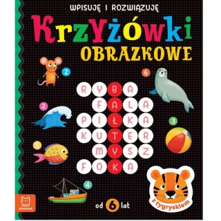 Krzyżówki obrazkowe z tygryskiem. Od 6 lat. Wpisuj, Podkategoria, Kategoria