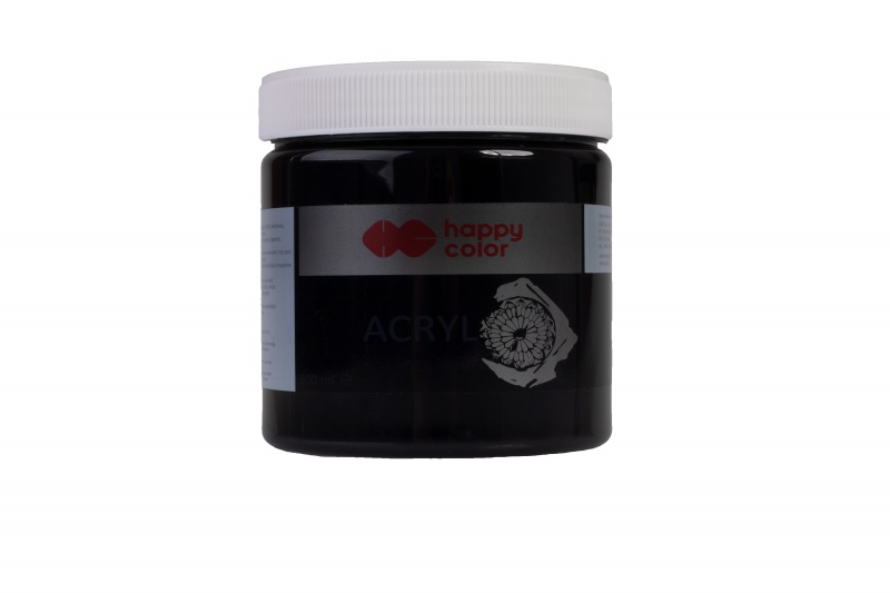 FARBA AKRYLOWA 500ML.HAPPY COLOR CZARNA, Podkategoria, Kategoria