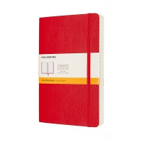 Notes MOLESKINE Classic L (13x21 cm), in line, softcover, scarlet red, 400 pages, red