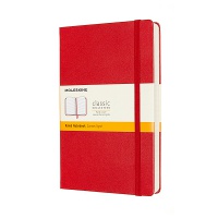 Notes MOLESKINE Classic L (13x21 cm), in line, hardcover, scarlet red, 400 pages, red