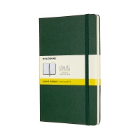 Notes MOLESKINE Classic L (13x21cm), w kratkę, twarda oprawa, myrtle green, 240 stron, zielony, Notatniki, Zeszyty i bloki