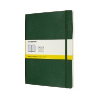 Notes MOLESKINE Classic XL (19x25 cm), checkered, softcover, myrtle green, 192 pages, green