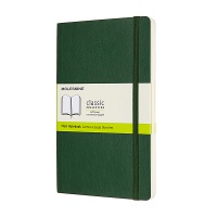 Notes MOLESKINE L (13x21cm), gładki, miękka oprawa, myrtle green, 192 strony, zielony