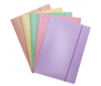 Elasticated File OFFICE PRODUCTS, cardboard, lacquered, A4, 300 gsm, 3 flaps, assorted colors, Flat files, Document archiving