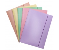 Teczka z gumką OFFICE PRODUCTS Pastel, karton/lakier, A4, 300gsm, 3-skrz., mix kolorów, Teczki płaskie, Archiwizacja dokumentów