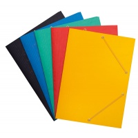 Teczka z gumką OFFICE PRODUCTS, preszpan, A4, 390gsm, 3-skrz., mix kolorów, Teczki płaskie, Archiwizacja dokumentów