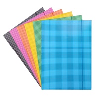 Elasticated File DONAU, cardboard, A4, 400gsm, 3 flaps, assorted colours, checked, Flat files, Document archiving, Eco-recycled