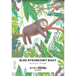 BLOK RYSUNKOWY TOP CREATINIO A4 20K.90gr.BIAŁY, Bloki, Zeszyty i bloki