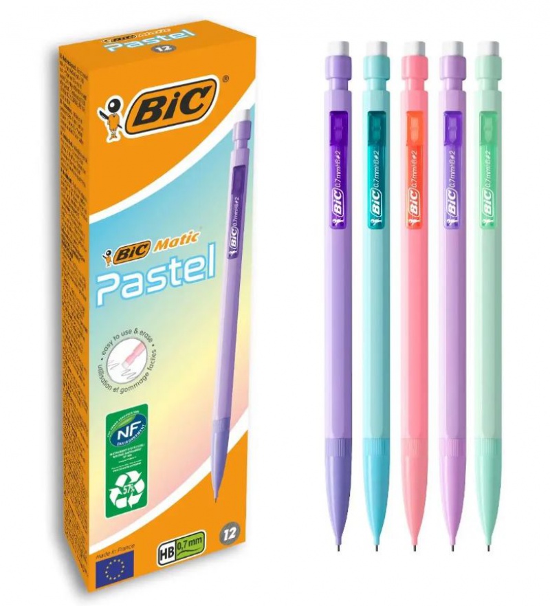 OŁÓWEK AUTOMATYCZNY BIC MATIC 0,7 PASTEL Z GUMKĄ, Podkategoria, Kategoria