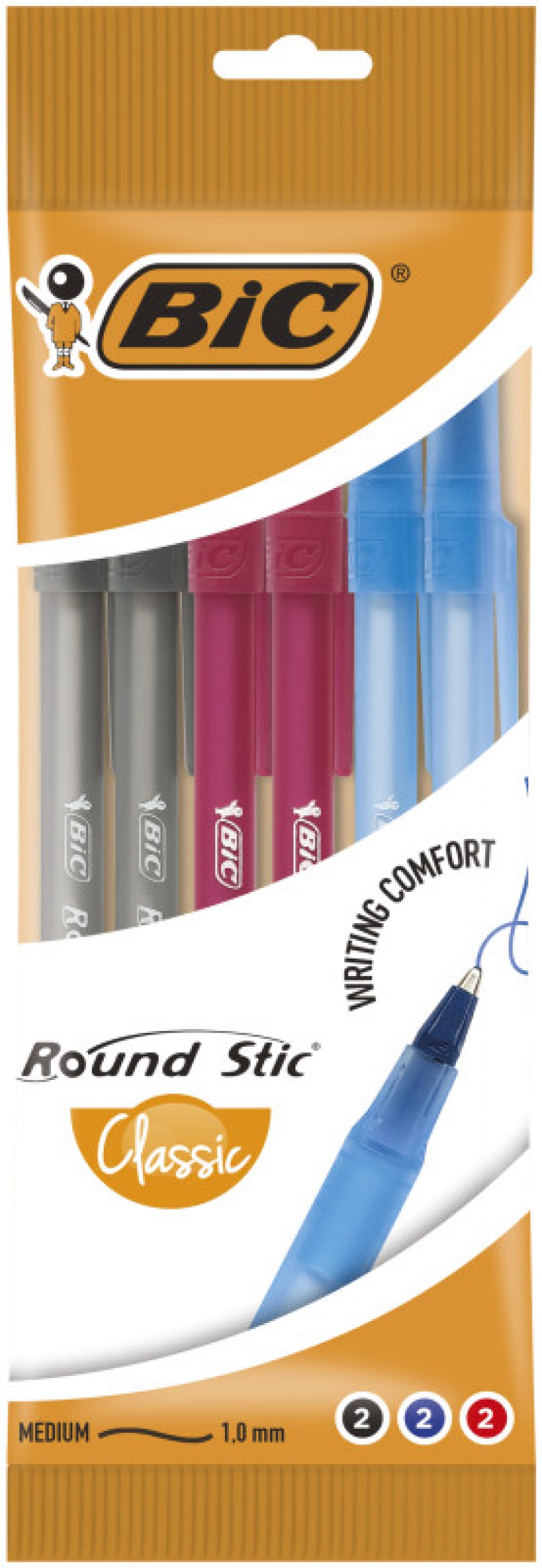 DŁUGOPIS ROUND STIC MIX 2x(NIEB.CZARNY,CZERWONY), Podkategoria, Kategoria