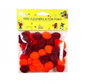 POMPONY 2,5cm 30szt ODCIENIE CZERWIENI LE19-03, Pompony, Art. kreatywne