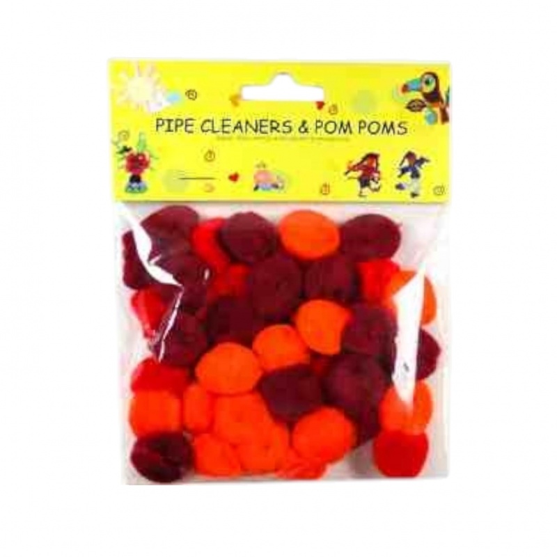 POMPONY 2,5cm 30szt ODCIENIE CZERWIENI LE19-03, Pompony, Art. kreatywne