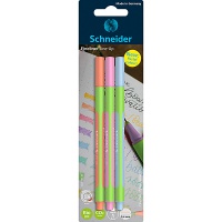 Thin pen SCHNEIDER LINE-UP PASTEL, 0,4mm, 3 pcs, blister, color mix