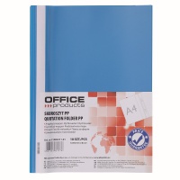 Skoroszyt OFFICE PRODUCTS, 120/180 mi, PP, niebieski, Skoroszyty podstawowe, Archiwizacja dokumentów