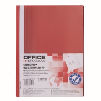 Skoroszyt OFFICE PRODUCTS, 120/180 mic, PP, czerwony, Skoroszyty podstawowe, Archiwizacja dokumentów