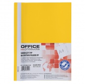 Skoroszyt OFFICE PRODUCTS, 120/180 mic, PP, żółty, Skoroszyty podstawowe, Archiwizacja dokumentów