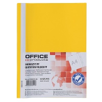 Skoroszyt OFFICE PRODUCTS, 120/180 mic, PP, żółty, Skoroszyty podstawowe, Archiwizacja dokumentów
