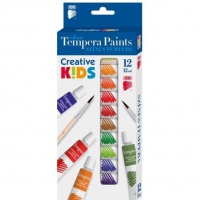 Farby tempera CREATIVE KIDS, 12ml x 12szt, mix w pud. kartonowym, Plastyka, Artykuły szkolne
