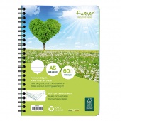 Circular notebook CLAIREFONTAINE, Forever Premium, recycled, A5, 90g, 60 sheets, line, green