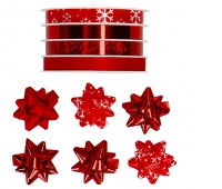 Gift wrapping kit, ribbon 1cmx4m, 4pcs and rosettes 4cm, mix