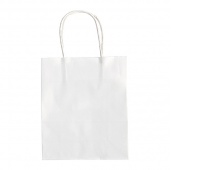 Gift bag, paper, 12x15x5,5cm, 110g/m2, kraft, white