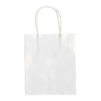 Gift bag, paper, 24x31x12cm, 110g/m2, kraft, white