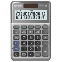 Kalkulator biurowy CASIO MS-120FM, 12-cyfrowy, 103x147x28,8mm, szary, Kalkulatory, Urządzenia i maszyny biurowe
