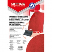 Okładki do bindowania OFFICE PRODUCTS, karton, A4, 250gsm, skóropodobne, 100szt., czerwone, Akcesoria do laminacji i bindowania, Prezentacja