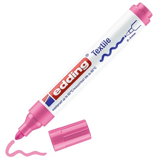 Marker tekstylny e-4500 EDDING, 2-3 mm, różowy, Markery, Artykuły do pisania i korygowania