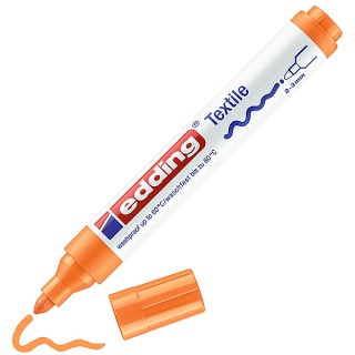 Marker tekstylny e-4500 EDDING, 2-3 mm, pomarańczowy neonowy, Markery, Artykuły do pisania i korygowania