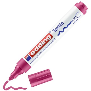 Marker tekstylny e-4500 EDDING, 2-3 mm, karminowy, Markery, Artykuły do pisania i korygowania