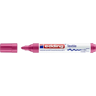 Marker tekstylny e-4500 EDDING, 2-3 mm, karminowy, Markery, Artykuły do pisania i korygowania