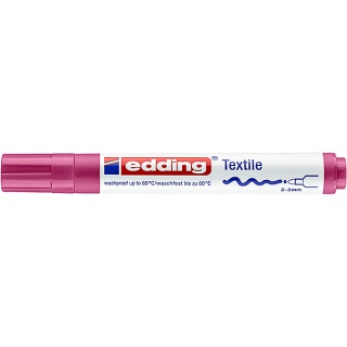 Marker tekstylny e-4500 EDDING, 2-3 mm, karminowy, Markery, Artykuły do pisania i korygowania