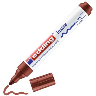 Marker tekstylny e-4500 EDDING, 2-3 mm, brązowy, Markery, Artykuły do pisania i korygowania