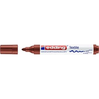 Marker tekstylny e-4500 EDDING, 2-3 mm, brązowy, Markery, Artykuły do pisania i korygowania
