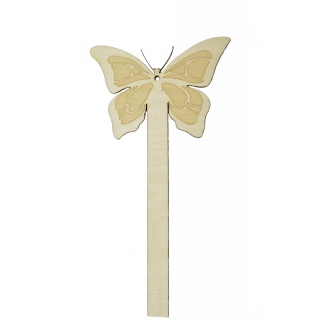 SKLEJKA MOTYL NA PATYKU 10cm, Drewno, sklejka, Art. kreatywne