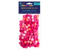 POMPONY POLIESTROWE 1cm MIX R&Oacute;ŻOWY 120szt, Podkategoria, Kategoria