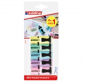 Mini highlighter e-7 EDDING, 5 pcs, blister, mix of pastel colors