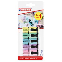 Mini highlighter e-7 EDDING, 5 pcs, blister, mix of pastel colors