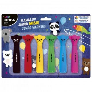 FLAMASTRY JUMBO Z FIGURKĄ MISIE 6-KOL.KIDEA, Flamastry, Plastyka