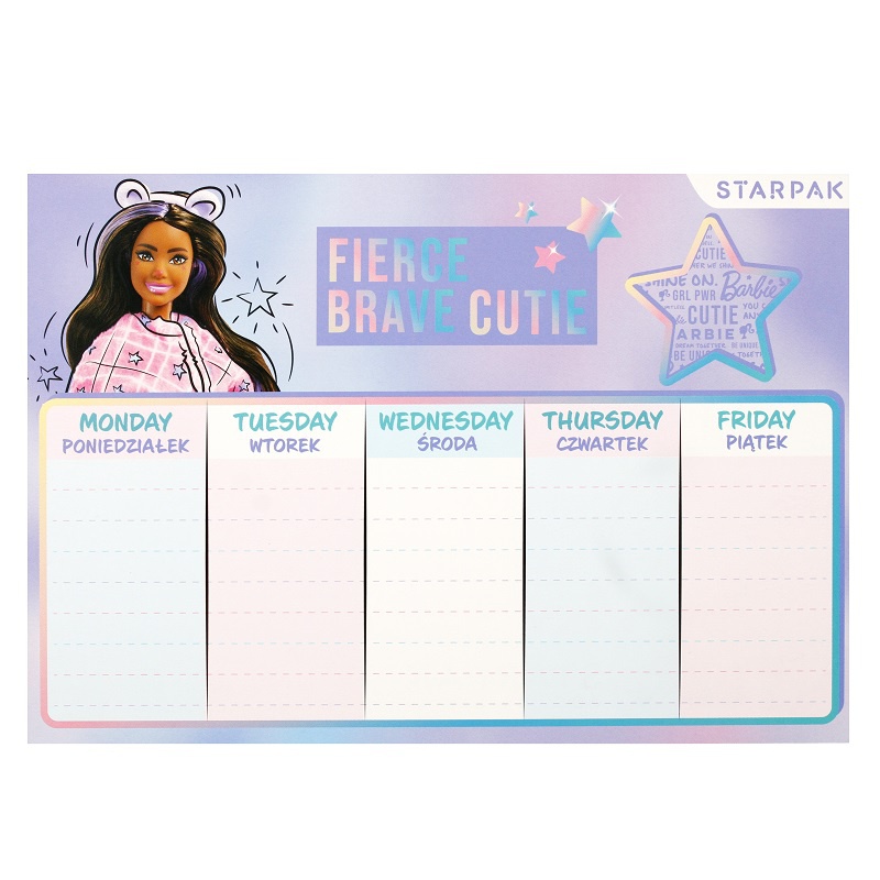 PLAN LEKCJI + TABLICZKA MNOŻ. A5 BARBIE STK /25/, Podkategoria, Kategoria