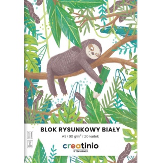 BLOK RYSUNKOWY TOP CREATINIO A3 20K.90gr.BIAŁY, Bloki, Zeszyty i bloki